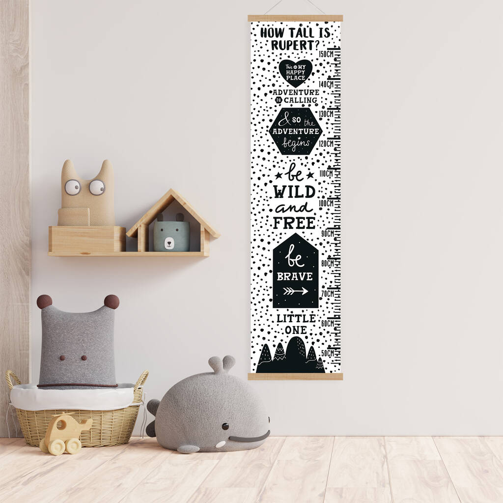 Personalised Dotty Be Wild And Free Height Chart, 1 of 7