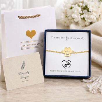 Personalised Dog Paws Print Bracelet Engraved Name, 12 of 12