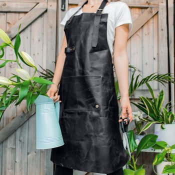 Personalised Full Grain Leather Apron In Black, 6 of 9