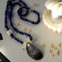 Blue Stone Chip Necklace With Decoupage Shell Charm, thumbnail 4 of 4