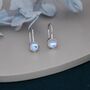 Sterling Silver Simulated Moonstone Drop Earrings, thumbnail 6 of 12