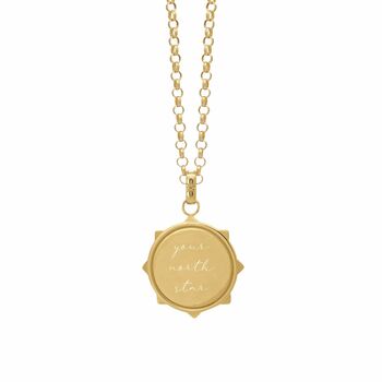 Personalised North Star Gold Medallion Necklace, 10 of 12