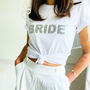 Bride T Shirt With Sparkly Rhinestone Letters, thumbnail 2 of 5