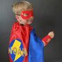 Kids Superhero Cape, Personalised And Lined Satin, thumbnail 1 of 12