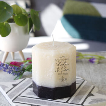 Recycled Wax Octagon Engagement Scented Candle, 2 of 5