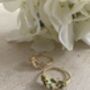18 K Gold Adjustable Dainty Leaf Ring Silver, thumbnail 1 of 6