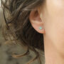 Sea Green Stud Earrings In Sterling Silver, thumbnail 2 of 12