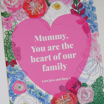 Mummy Watercolour Flowers Personalised Print, 2 of 8