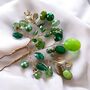 Emerald Bloom Hair Pin, thumbnail 1 of 7