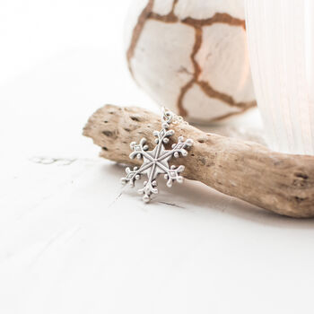 Silver Plated Snowflake Winter Necklace, 3 of 12