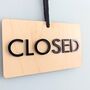 Open Closed Door Sign Shop Sign Wood 3D Acrylic Hanger, thumbnail 1 of 7