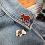 Capybara Wooden Pin Badge, thumbnail 2 of 5