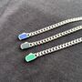 Silver Lapis Gemstone Cuban Bracelet For Men, thumbnail 7 of 10