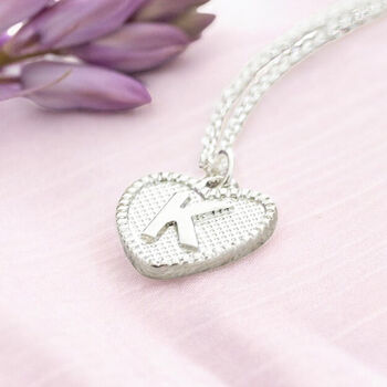 Dotted Heart Initial Charm Necklace, 3 of 8