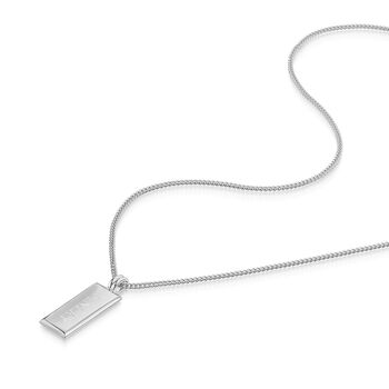 Tall Ingot Tag Men's Necklace 925 Sterling Silver, 4 of 6
