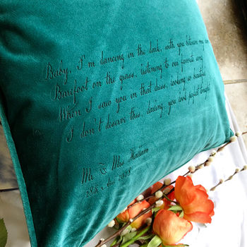Velvet Favourite Quote Or Song Lyric Cushion, 7 of 12