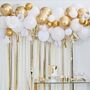 Gold Balloon And Fan Garland Party Backdrop, thumbnail 1 of 2