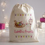 Unicorn Sleigh Personalised Christmas Present Sack, thumbnail 1 of 3