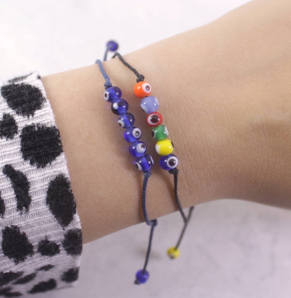 Evil Eye Beaded Friendship Bracelet By Lucy Loves Neko 