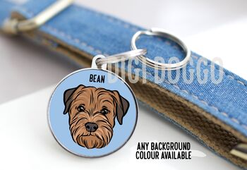 Personalised Border Terrier ID Tag, 2 of 5