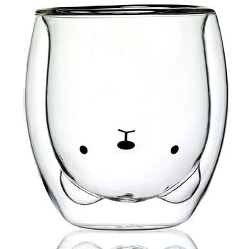 Cute Bear Double Walled Drinking Glass, 3 of 7