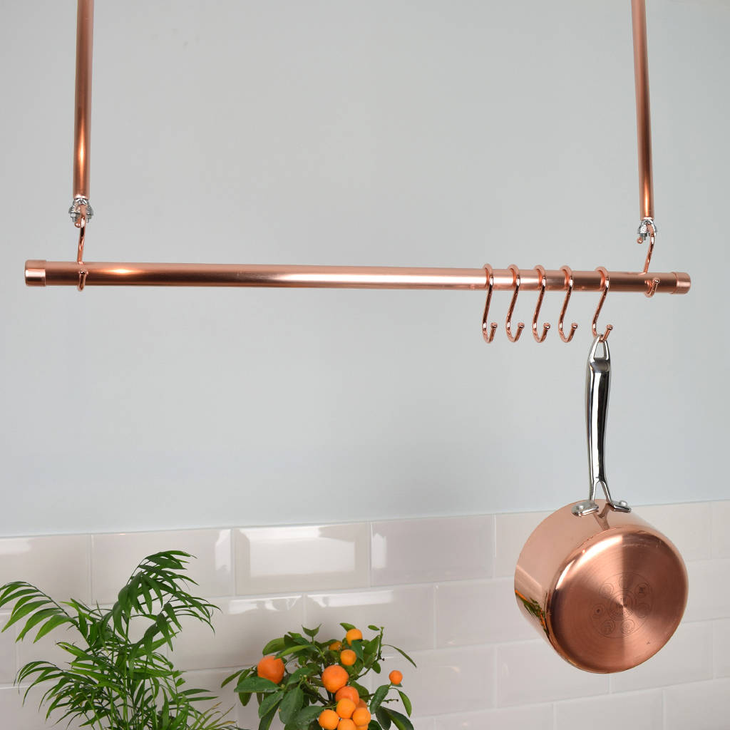 Copper Ceiling Pot And Pan Rail/Rack, 1 of 5