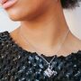 Square Love Necklace In Black Enamel, thumbnail 6 of 7