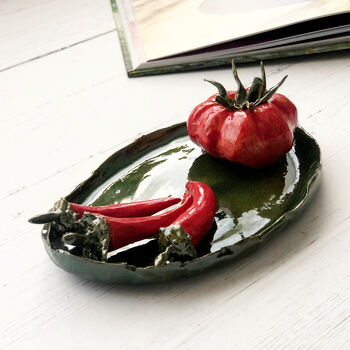 Gifts For Cooks: Ceramic Tomato And Chillies Dish, 3 of 3