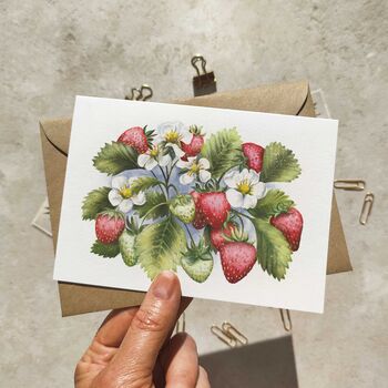 Strawberry Watercolours Note Cards And Envelopes, 2 of 9