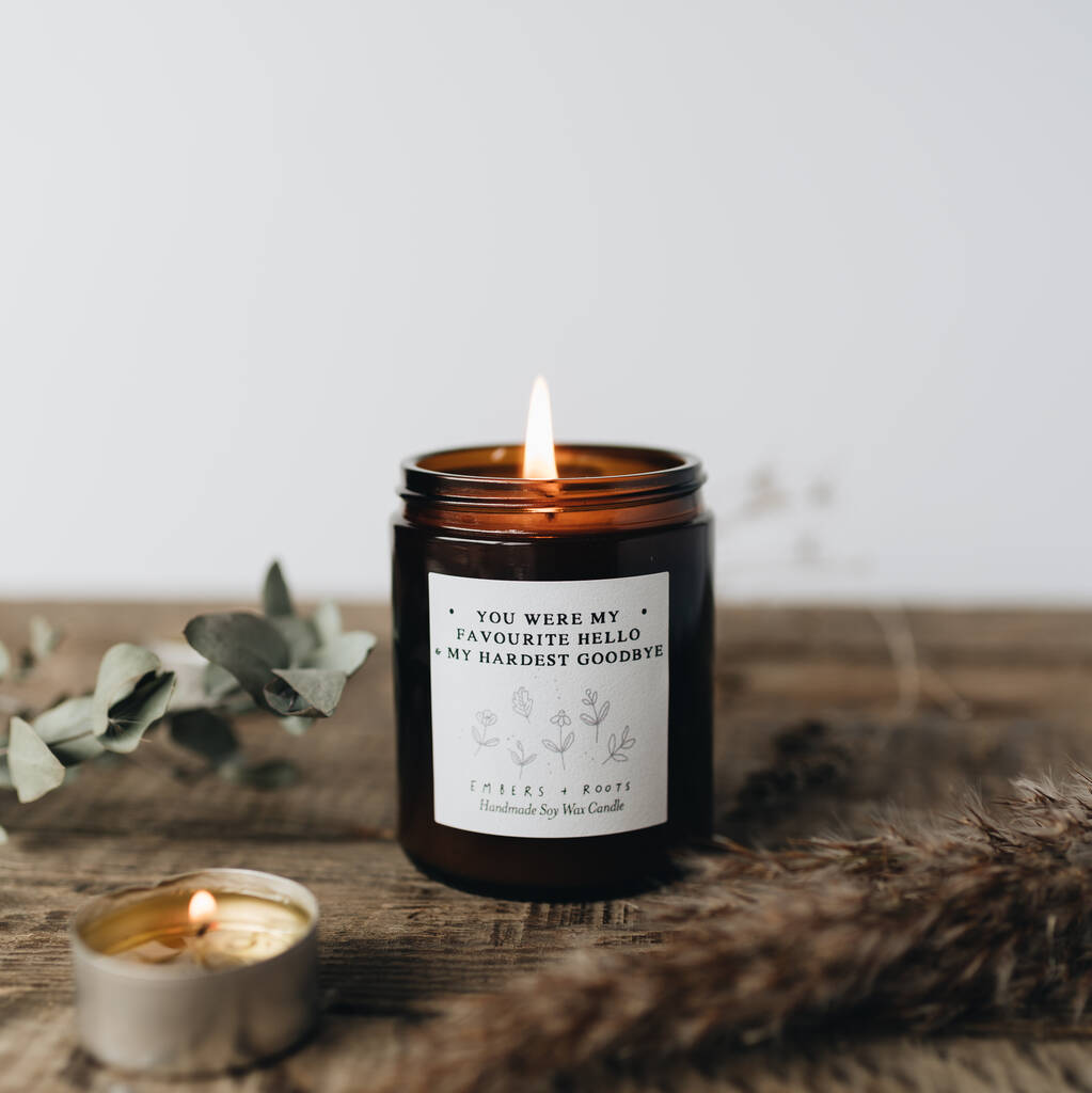 Pet Loss Scented Soy Memory Candle By Embers & Roots