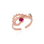 Emerald And Ruby Color Jewelled Dragon Back Ring, thumbnail 3 of 6