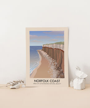 Norfolk Coast Aonb Travel Poster Art Print, 3 of 8