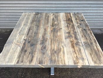 Reclaimed Industrial Pedestal Dining Table 330, 4 of 6