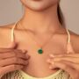 Vachana Sterling Silver 925 Botan Jade Flower Necklace, thumbnail 1 of 10