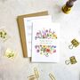 Colourful Rainbow Flowers Folded Wedding Invite, thumbnail 5 of 9