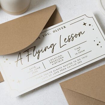 Personalised Flying Lesson Gift Voucher Scratch Reveal, 4 of 9