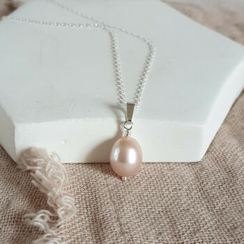 Pink Pearl Bridal Earrings And Necklace Set, 2 of 7