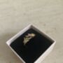18 K Gold Adjustable Dainty Leaf Ring Silver, thumbnail 5 of 6