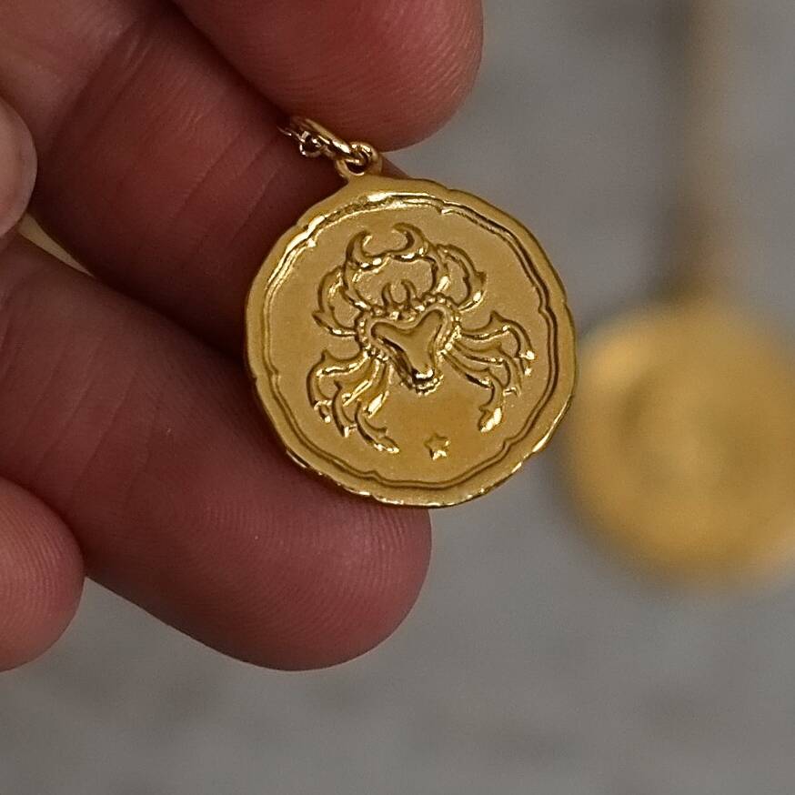 Celeste & Rae 14k Gold Dipped Zodiac Cancer Necklace - Gold : Target