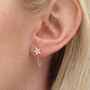 18ct Gold Plated Or Silver Star And Chain Stud Earrings, thumbnail 1 of 9