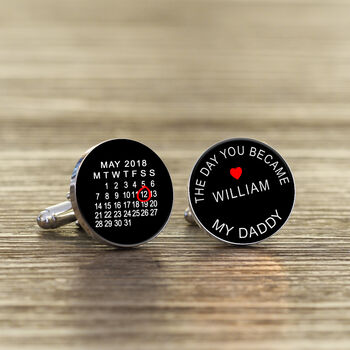 Personalised The Day You Become My Daddy Cufflinks, 2 of 3