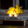 Personalised Triceratops Dinosaur Night Light, thumbnail 1 of 4