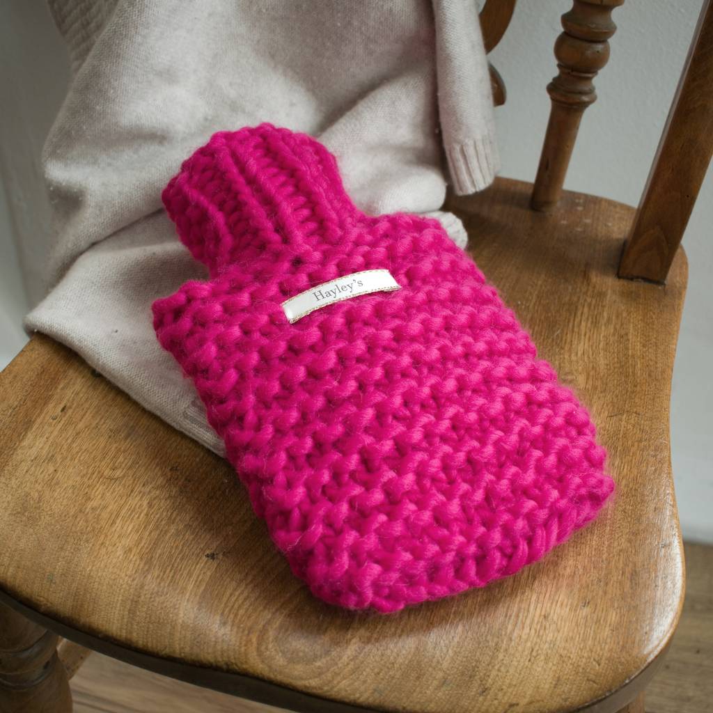 Personalised Super Chunky Knitted Mini Hot Water Bottle By Chi Chi Moi