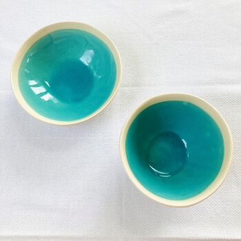 Porcelain Turquoise Serving Bowl / Platter, 4 of 12