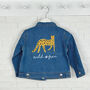 Leopard Wild And Free Baby/Kids Denim Jacket, thumbnail 1 of 3