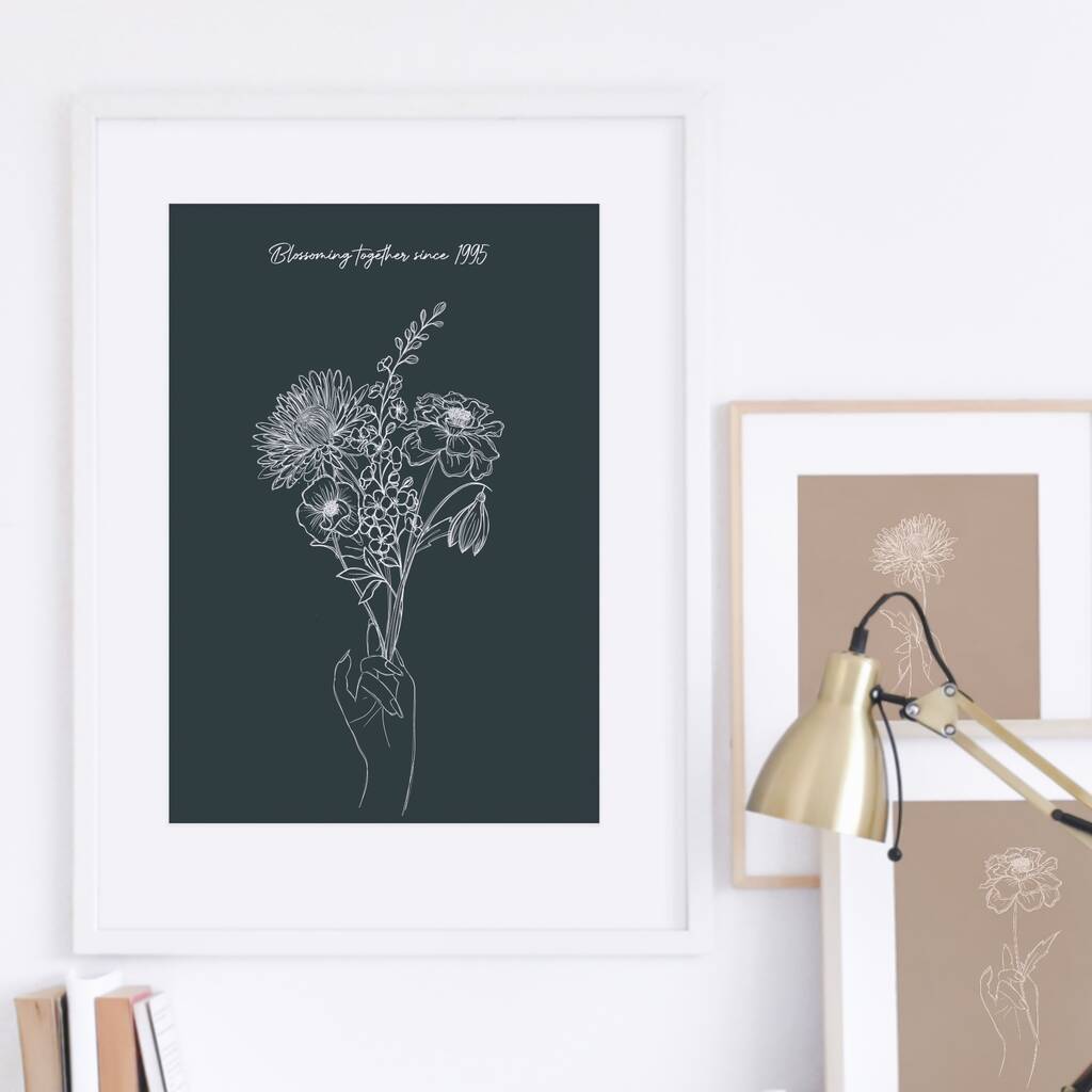 Personalised Birth Flower Family Print By EL ILLUSTRATES ...