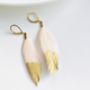 Gold Plate Dipped Feather Earrings, thumbnail 1 of 1