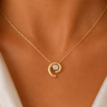 Where I Was Headed All Along Diamond Spiral Necklace, 2 of 9