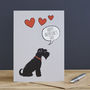 Black Schnauzer Valentine's Day Card, thumbnail 2 of 2