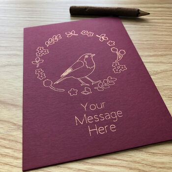 Personalised Robin Bird Nest Gold Foil Card, 2 of 12